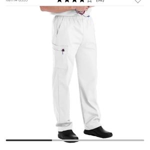 Men's White Landau Elastic Cargo Scrub Pants size Tall Medium